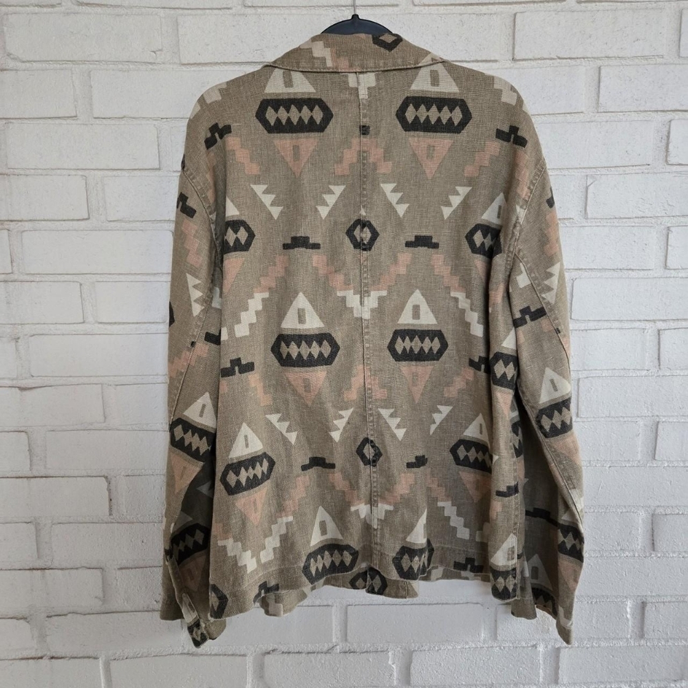 RARE Double Ralph Lauren RRL Chore Jacket Oakham Motif Print Japanese Linen - Picture 2 of 10